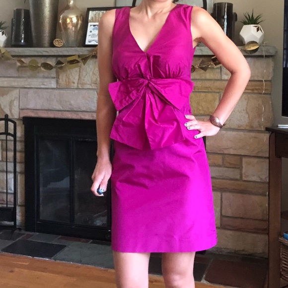 Kate Spade ♠️ silk fuschia bow dress! - Picture 2 of 8